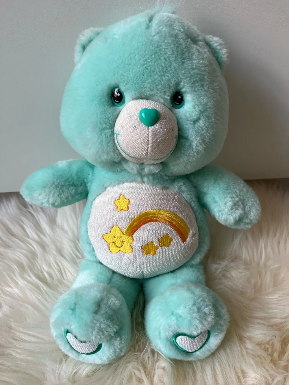 Vintage Y2K Care Bears Plush Glow A Lot Wish Bear 2003 Play Along Toys Toy